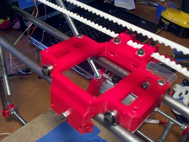 Prusa open X carriage with bearings.