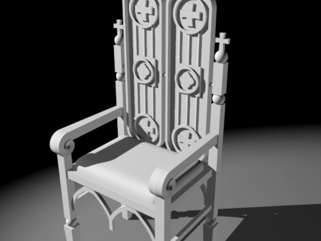FICHIER pour imprimante 3D : salon - bibliothèque - salle a manger  - Page 2 Medieval_chair_013_display_large_preview_featured