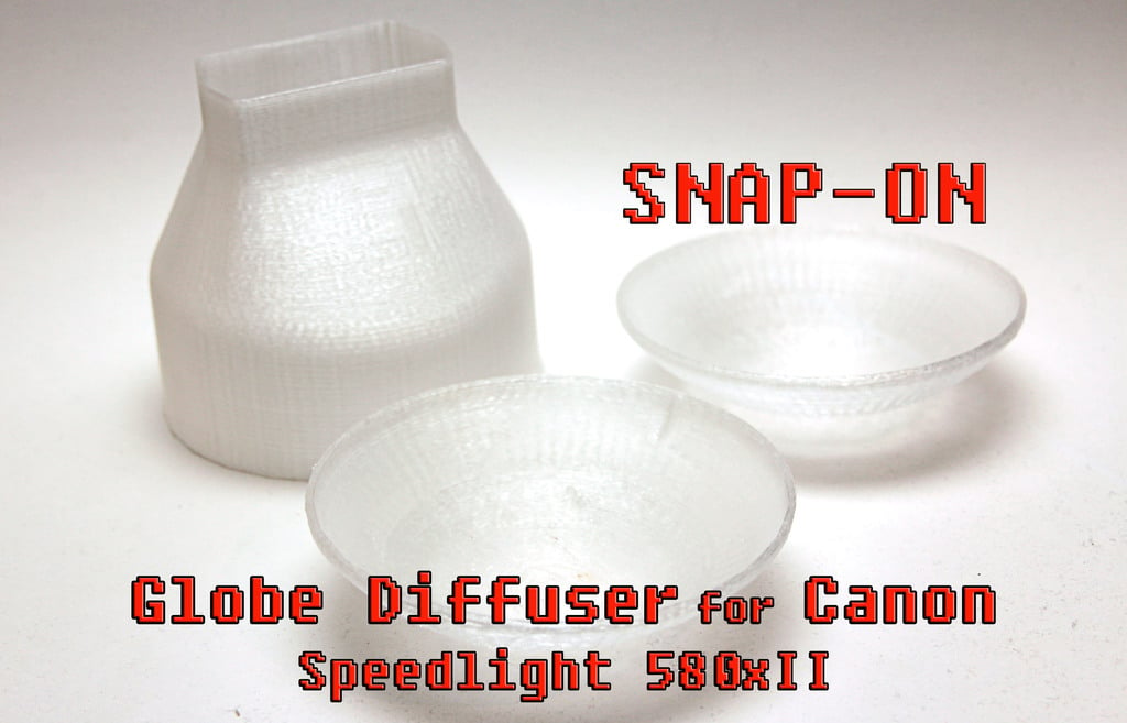 Flash diffuser with snap on domes for canon speedlight 580xII
