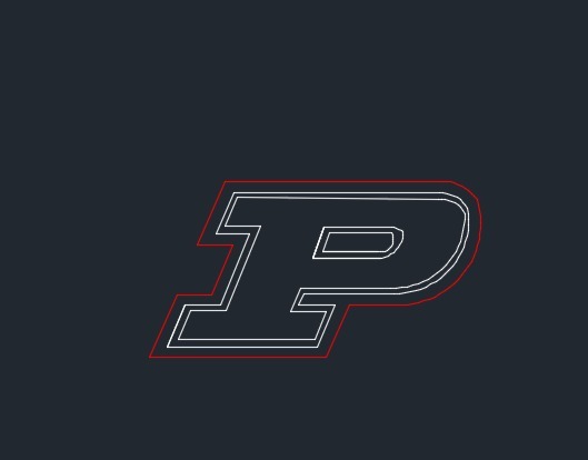 Laser cut Purdue logo