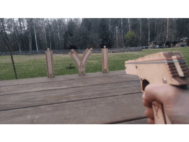 Rubber band laser cut desert eagle pistol