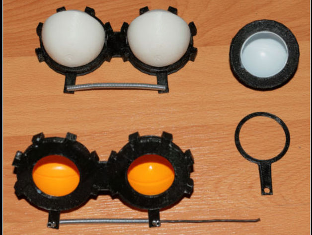 Movable eyes for the ping pong ball with eyelid