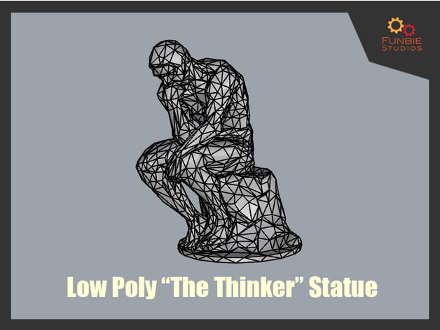Low Poly "The Thinker" Statue by Rodin