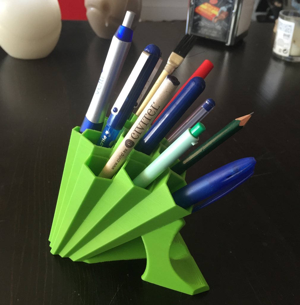Short Honeycomb Pen / Pencil Holder Sculpture Desktop Organizer 3D Printed