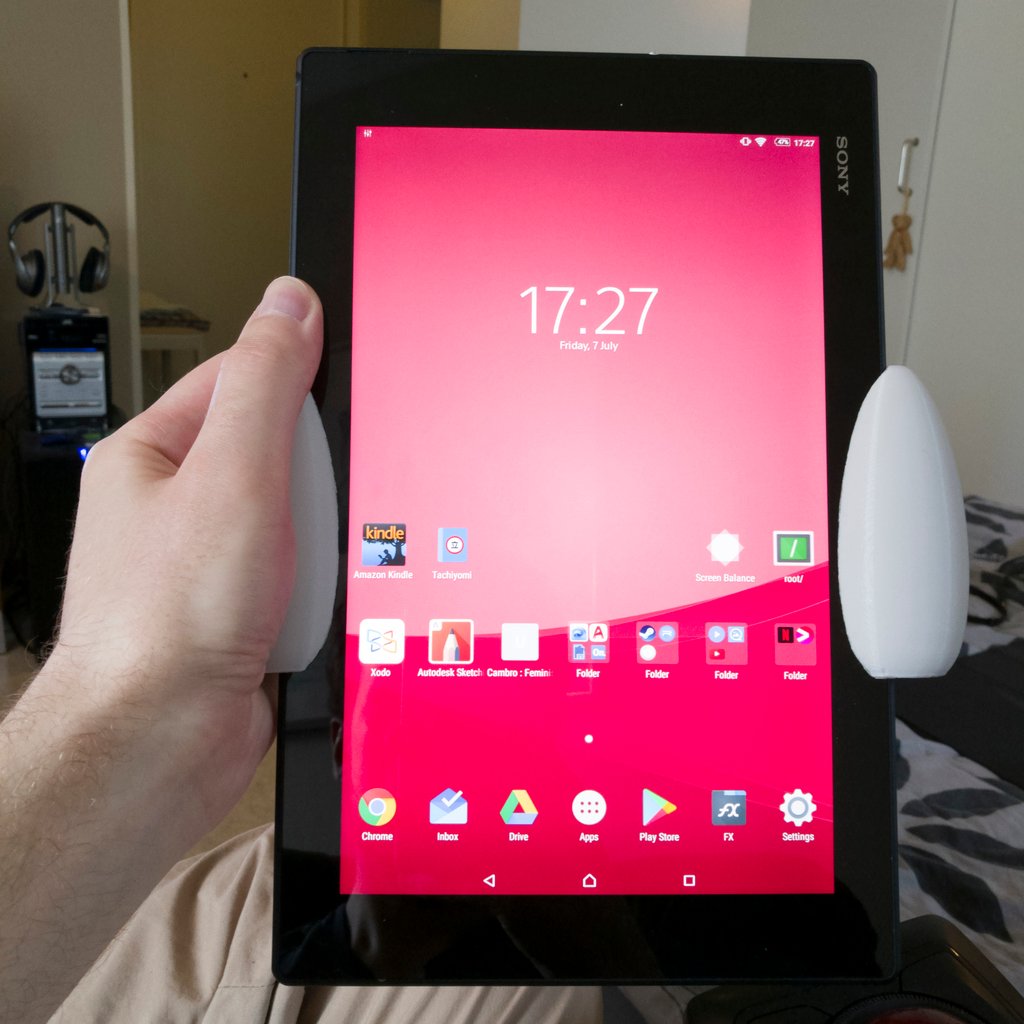 Comfort grips for the Xperia Z2 tablet