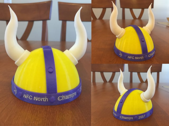 Minnesota Vikings Trophy Helmet with Horns NFC North Champs 2017