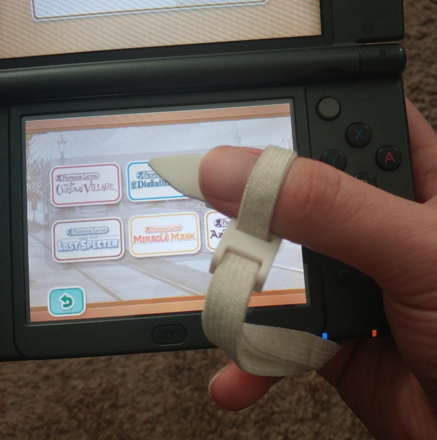 Thumb Stylus for Nintendo DS and 3DS wrist strap