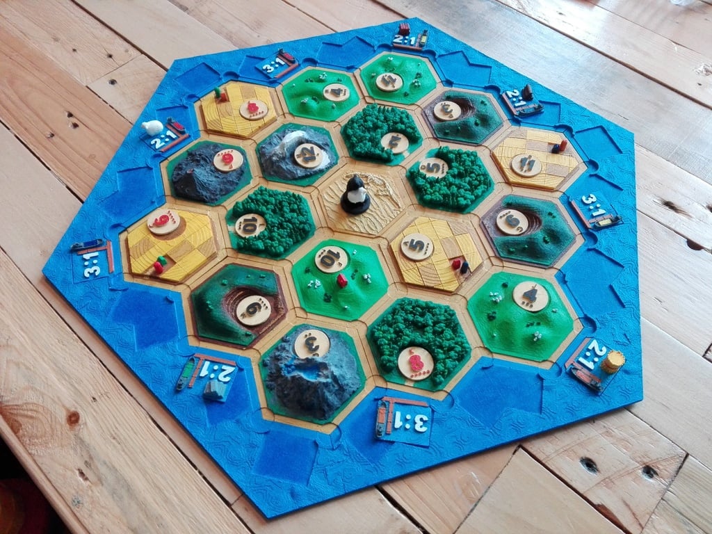 Catan frame border with harbor tiles (base game and Seafarers)