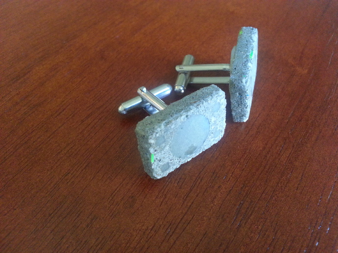 Concrete Cufflinks Out of a 3d-Printed Mold