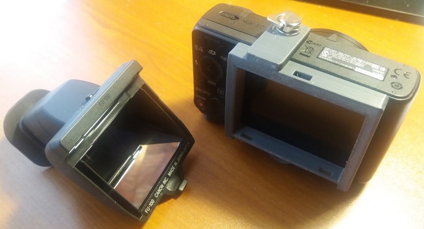 Canon FU100 viewfinder to Sony HX50V LCD adaptor