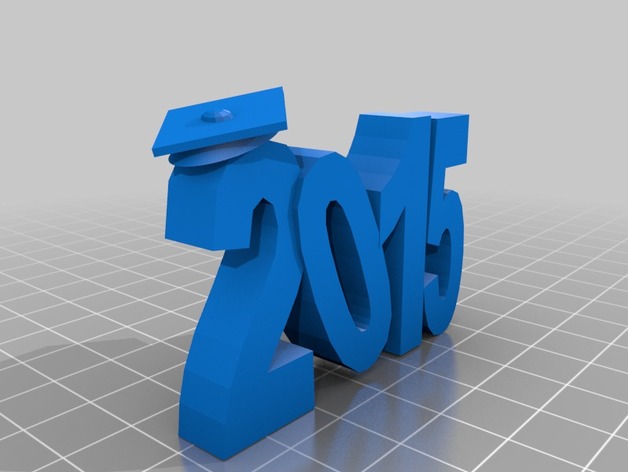 2015 with graduation cap (cake topper or desk stand)