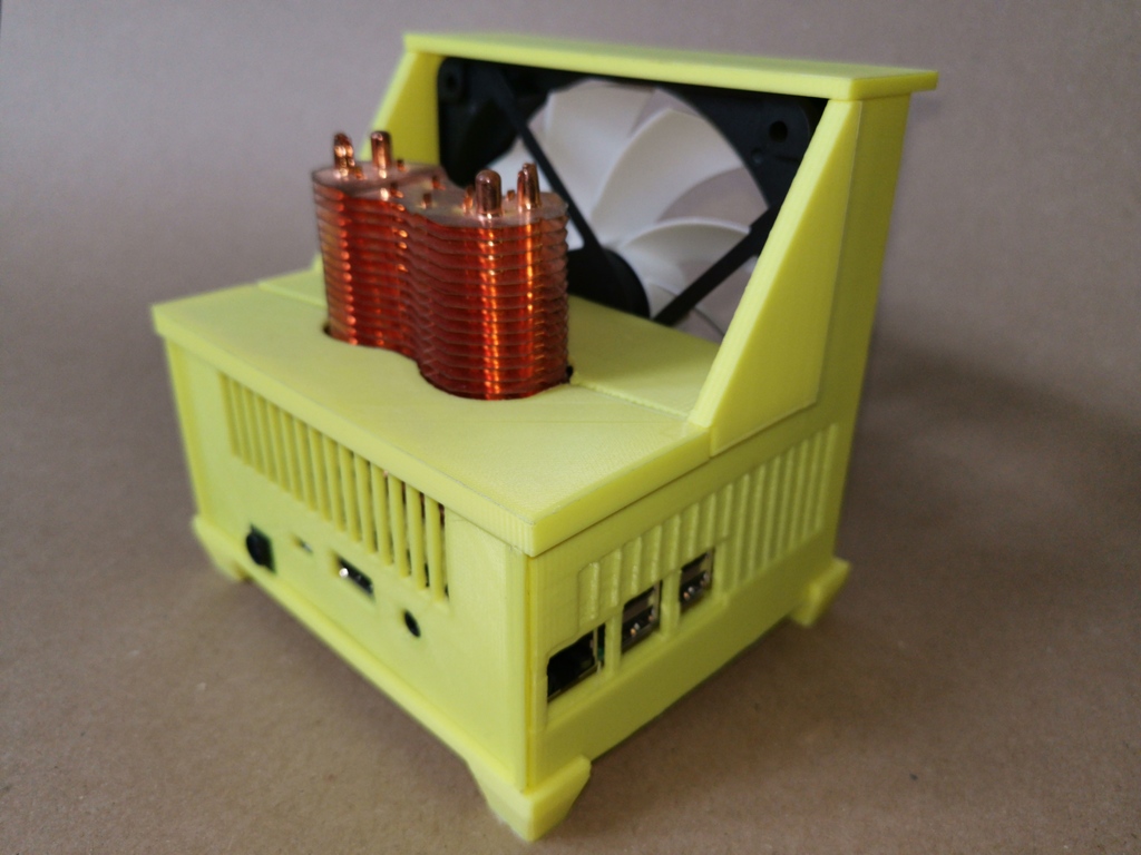 Raspberry pi case with 120mm fan and tower cooler