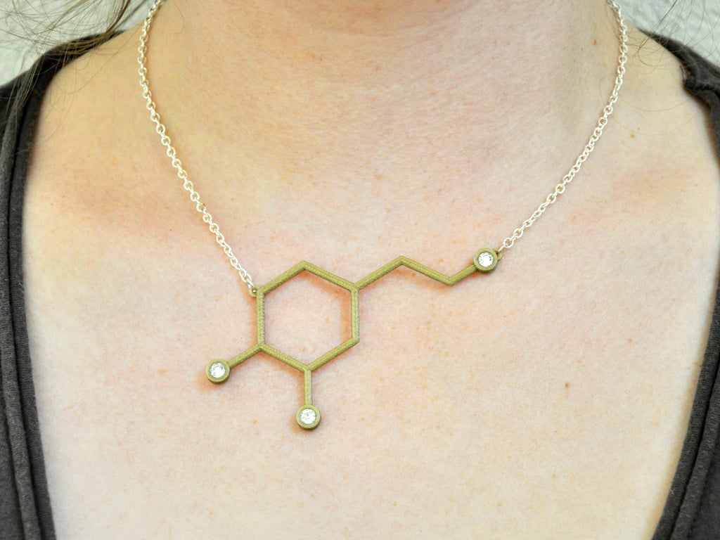 Dopamine Molecule Pendant Necklace