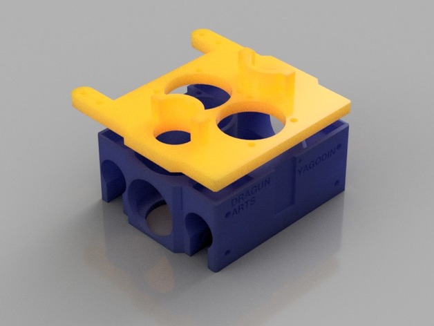 Dual E3D v6 Jhead Hotend Mount X carriage for Mendel, Prusa originally by DRAGUNARTS