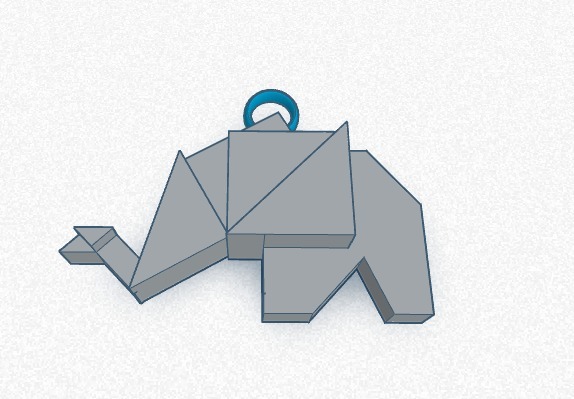 elephant origami charm