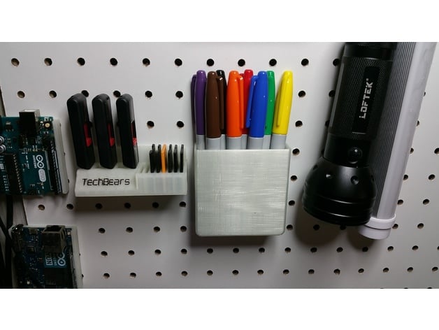 Pegboard Mounted Pen Holder by kwh32901  Peg board, 3d printing, 3d  printer designs