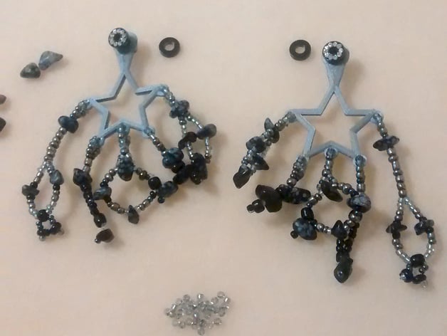 DIY Crafty Star Earrings For 6g & 8g Plugs Beading Dangles