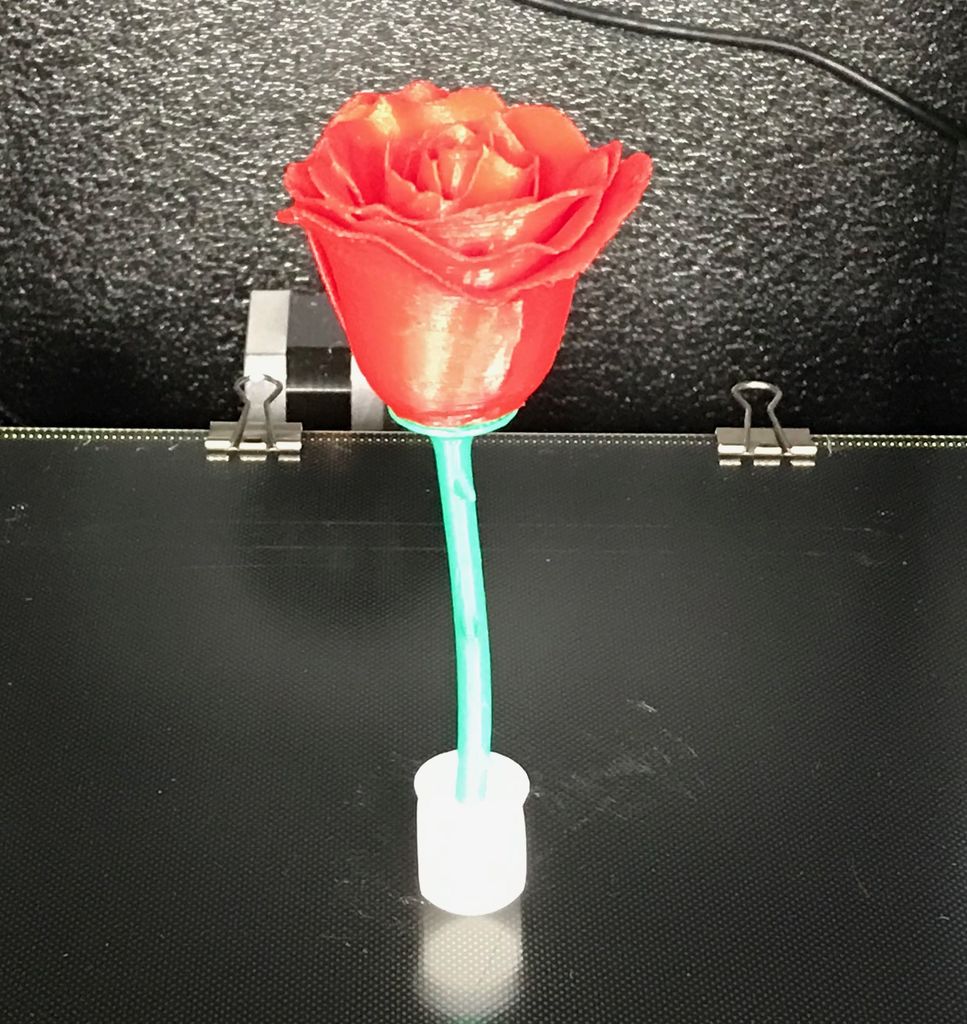 Rose, stem and a little flowervase