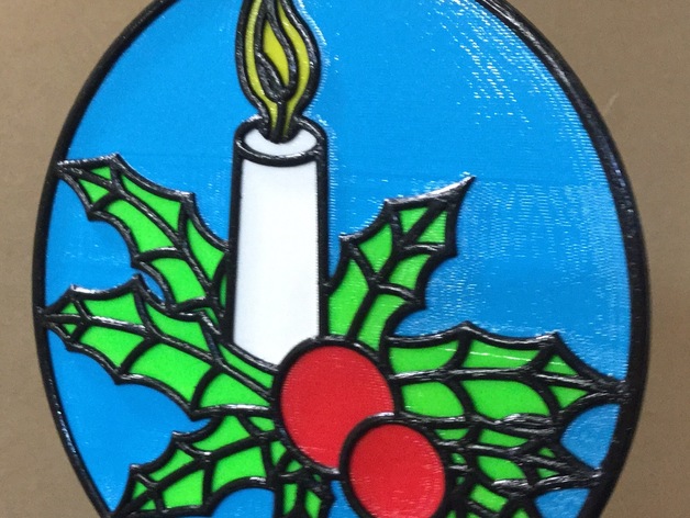 Stained Glass Type Panel Xmas