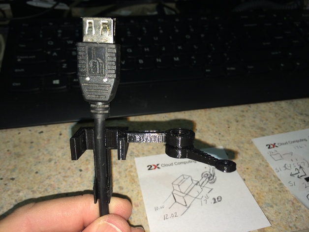 Simple USB extention cable holder