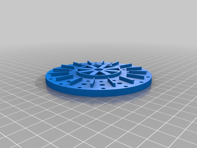 Mounting Hub / Wheel for Pelton Bucket - Designed to be printed on 100x100 Bed
