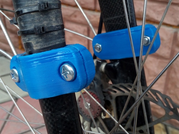 Holder clamp for front full fender to carbon fork 29er bicycle MTB bike