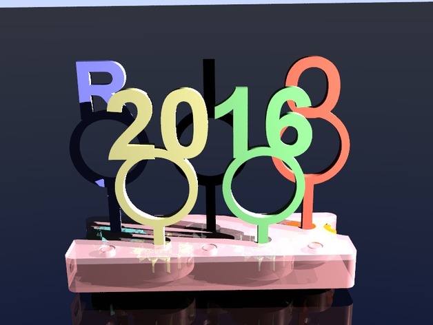 Olympic Rio2016 rotating geared logo
