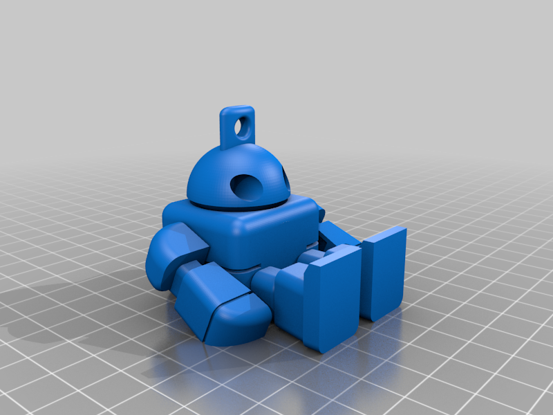Robot action figure keychain
