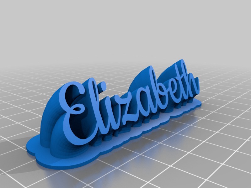 My Customized Sweeping 2-line name plate Elizabeth