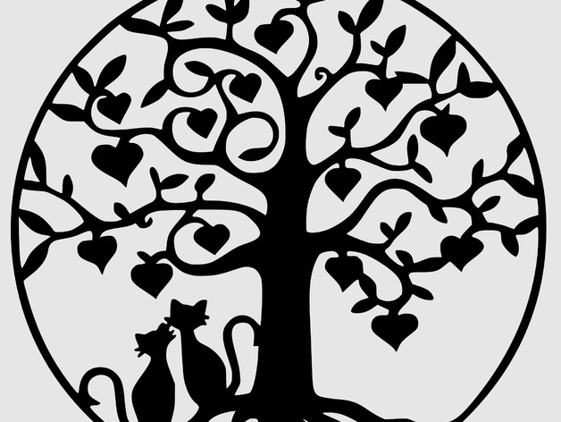 Happy Cats Under A Tree Pendant