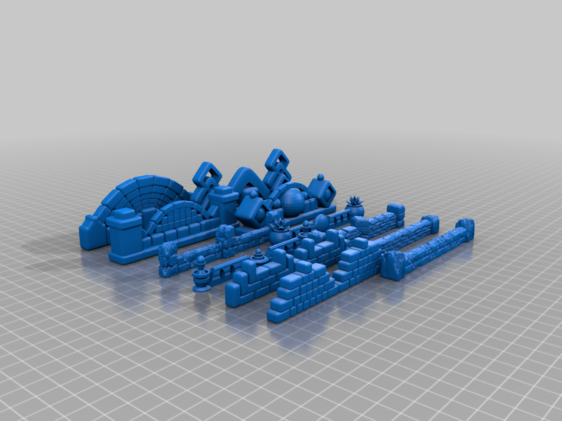 Walls - Set 01 (Board game & Table Top props)