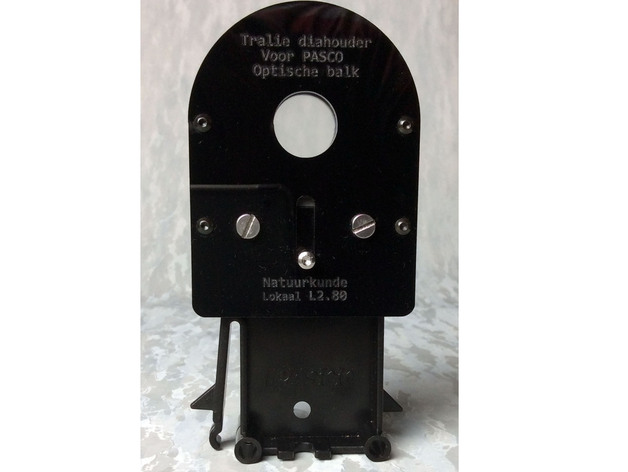 Slide frame holder for PASCO Optic Bench