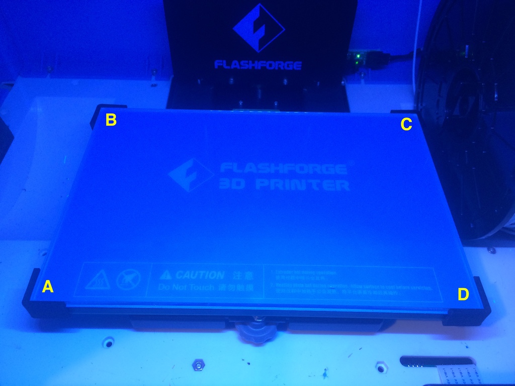 Glass Plate Corner Brackets for Flashforge Inventor 3D Printer