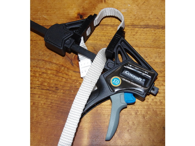 web clamp adapter for quick-change bar clamp and nylon strap