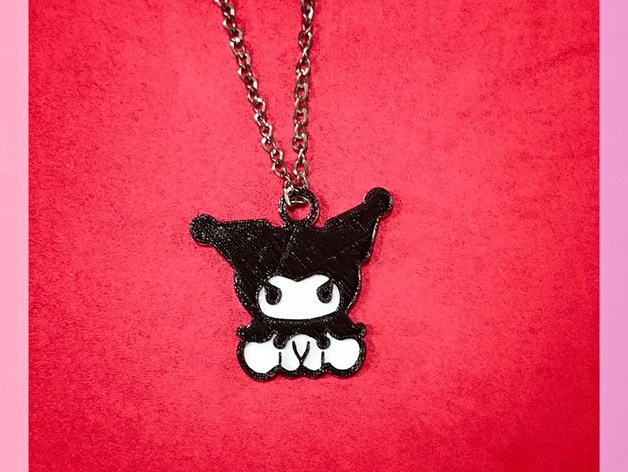Kuromi necklace part 2 (black and white)