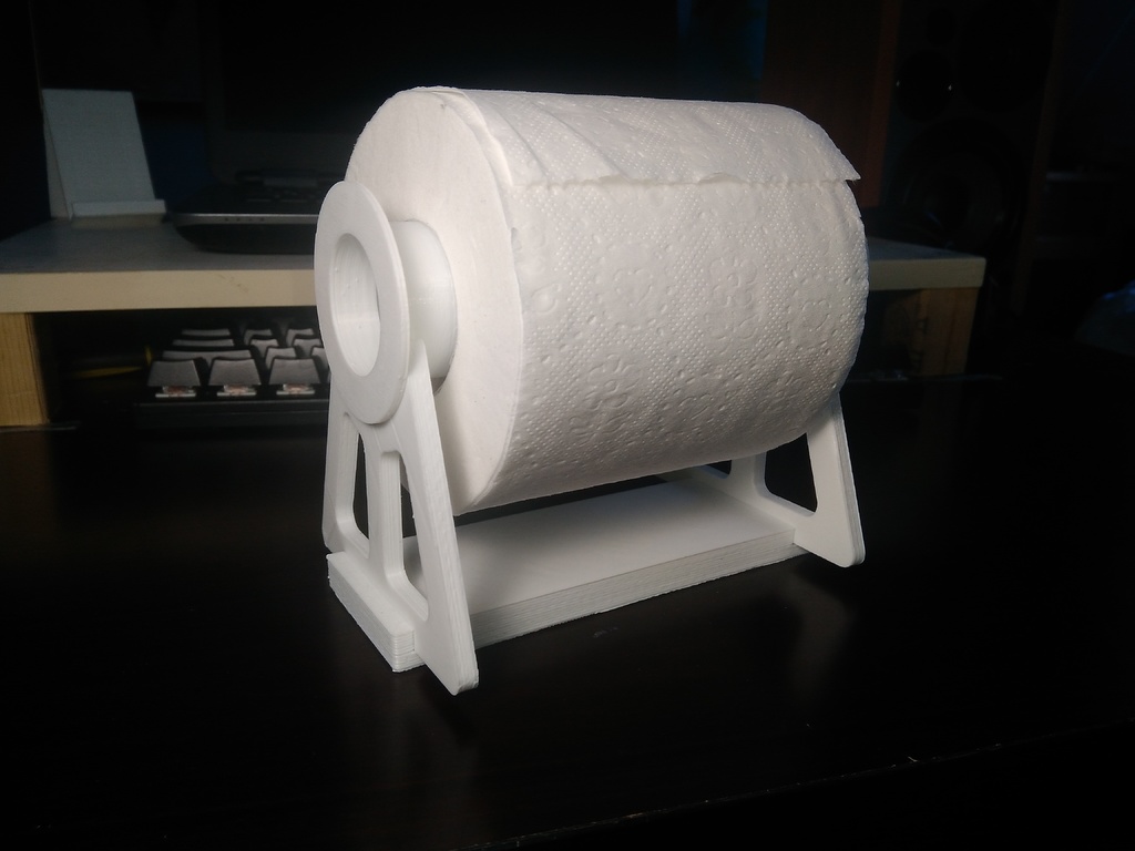3D printed desktop toilet paper support