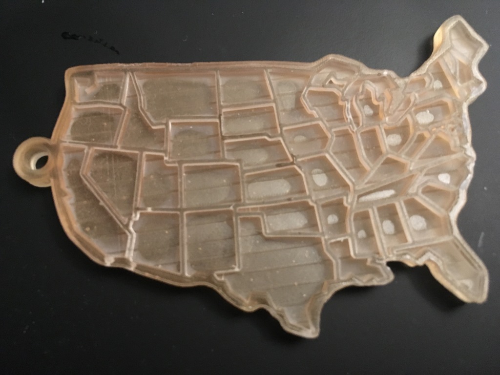 US map keychain (separate states)