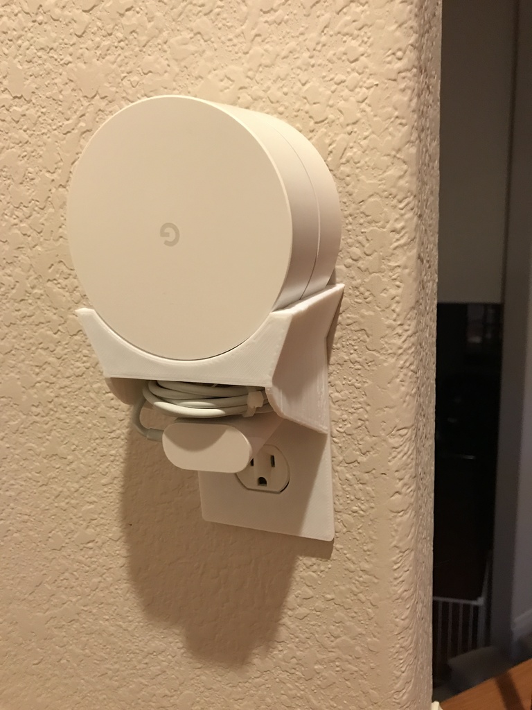 Google Wifi Mesh Point Shelf Mount - Integrated Power Outlet Plate
