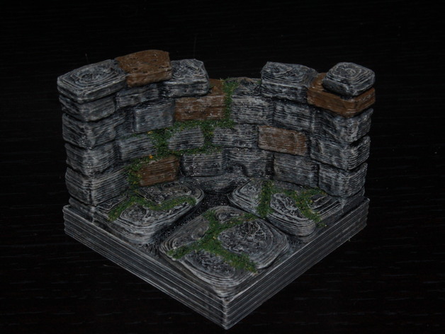 Image of OpenForge Curved Ruined Wall Tile
