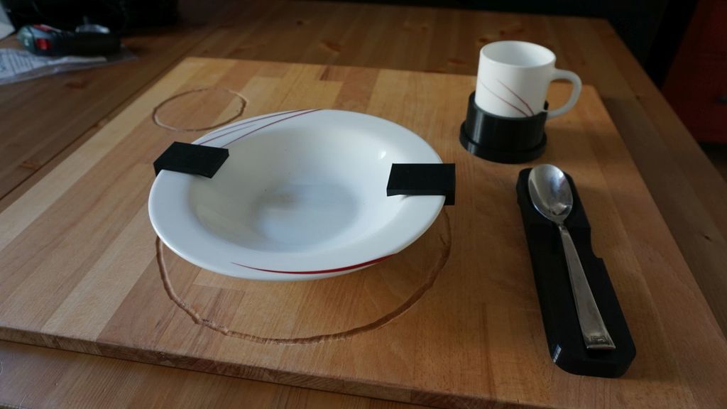 Dishes Holder - daily living aid for the visually impaired
