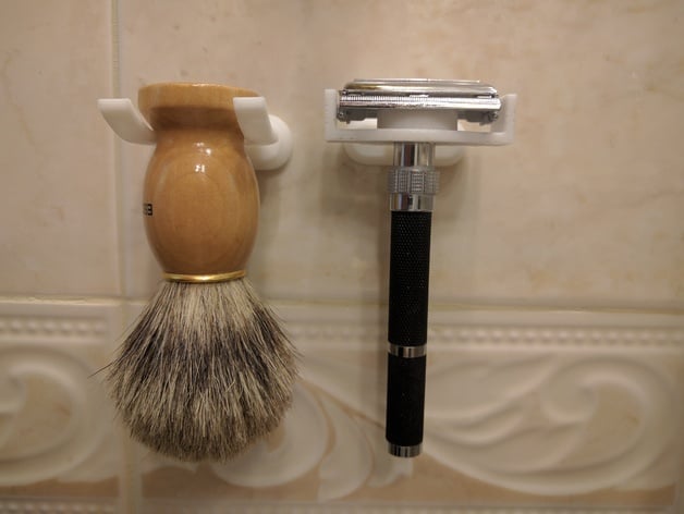 Wall mounted double edged (safety) razor holder