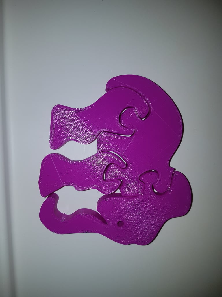 3D printed Puzzle, Elephant