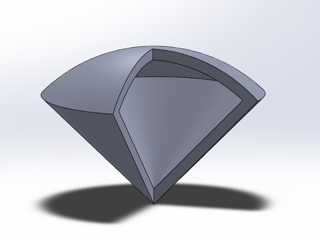 3D Cone with Spherical Top with Corner Cutout