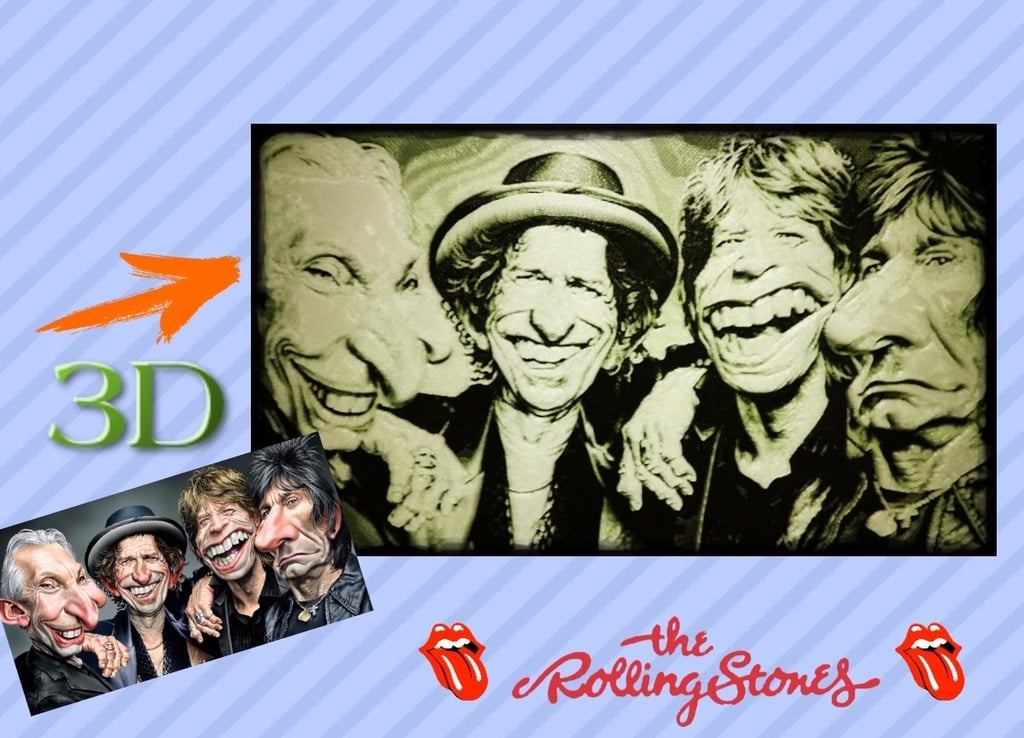 The Rollings Stones drawing 3D
