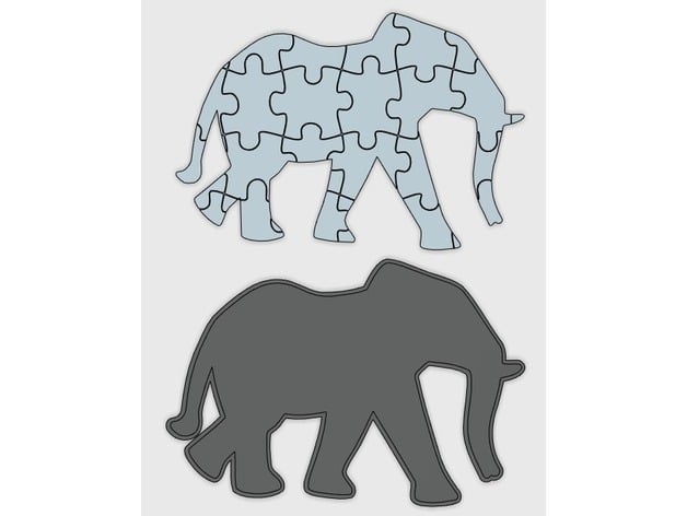 Elephant Puzzle with Frame