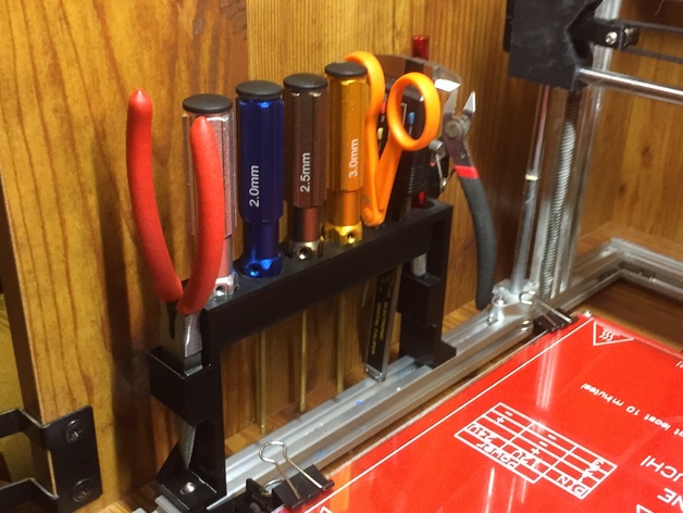 Tool rack for mounting on a 2020 frame 3D printer