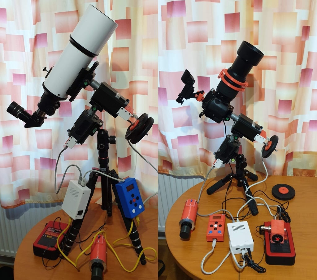 Small Travel 3D printed OnStep EQ mount for telescope 