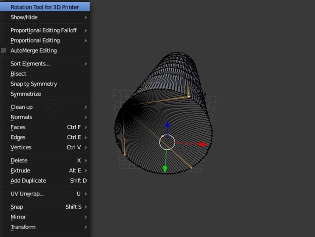 Rotation Tool For 3D Printer On Blender
