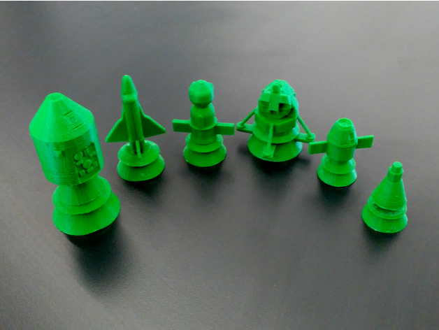 Space craft chess pieces