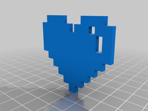 (3D Slash) pixelart heart pendant [customized]